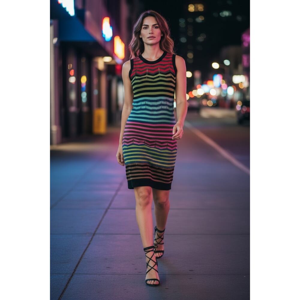 Missoni Multicolor Knit Sleeveless Dress with Slip Size 38